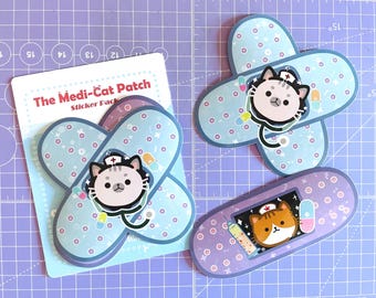 Medi-Cat Patch sticker pack｜Cute cat sticker set| cat sticker| bandage sticker | kawaii sticker