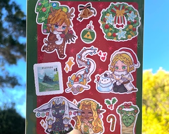 Loz| Zelda Sticker Sheet| Christmas Sticker Sheet| A6 Size