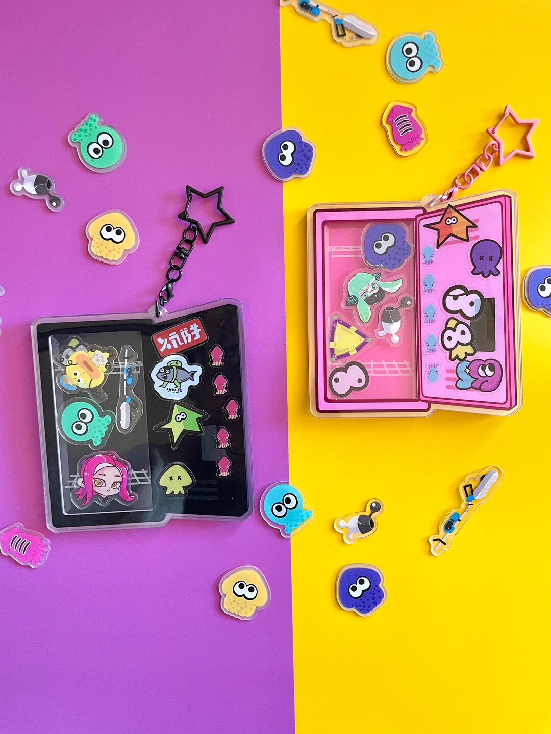 Splashtag Keychains Splatoon | Splatoon3| Splatoon Locker| Shaker Keychain| Openable Shaker ...