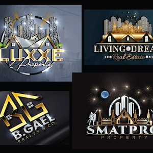 Luxury Real Estate Logo, House Logo Design, Realtor Logo, Real Estate Logo Design & Property And Construction Logo Design.