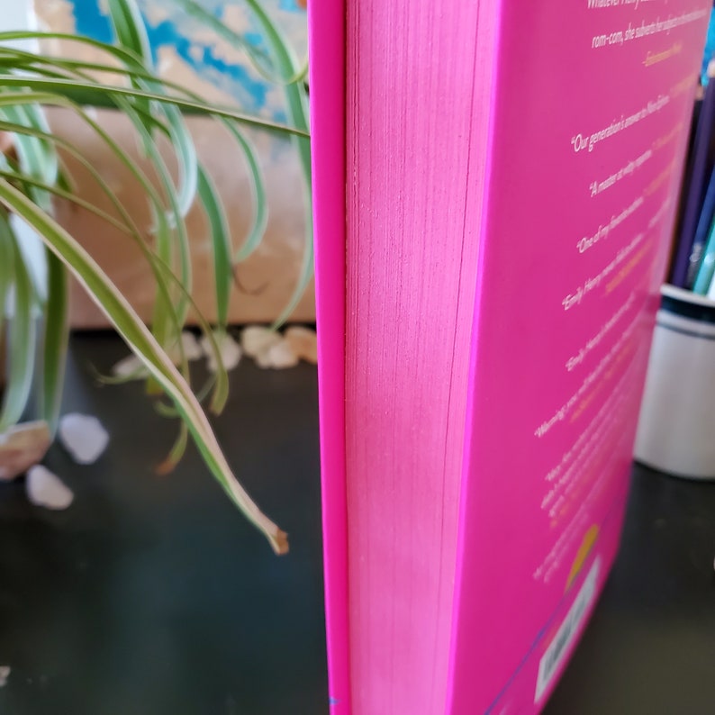 Foreedge Painting Happy Place by Emily Henry Book PINK Etsy