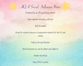 A* Social Influence Notes AQA Psychology A-level