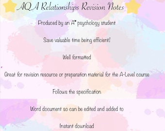 A* AQA A Level Psychology Relationships Revision Notes