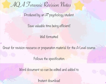 A* AQA A level Psychology Forensic Revision Notes
