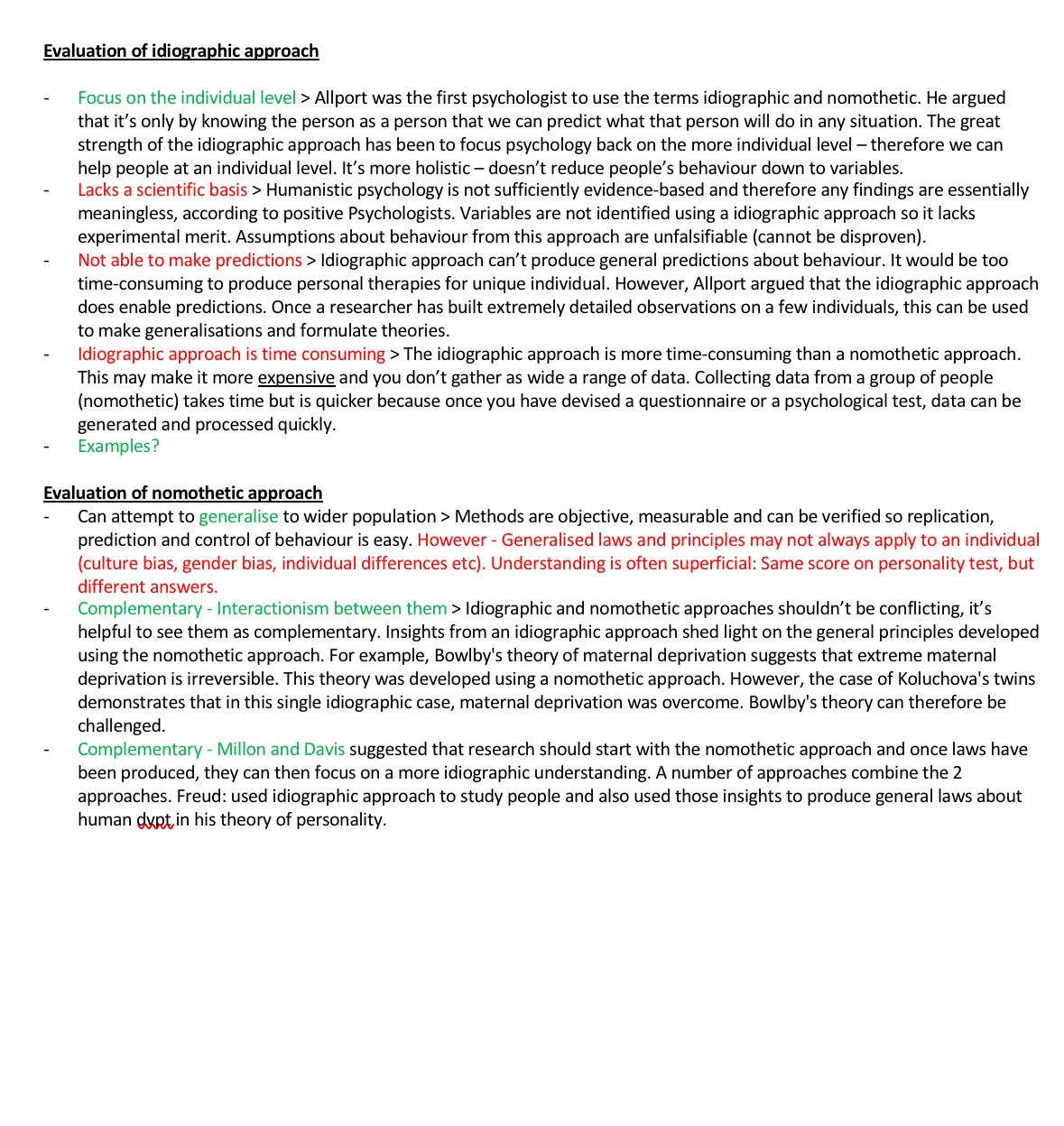A* AQA A Level Psychology Issues and Debates Revision Notes - Etsy