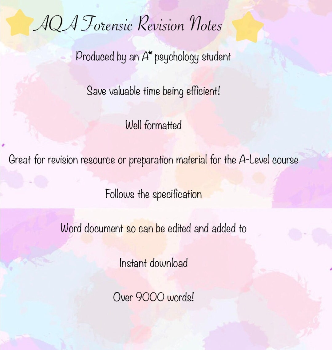 A* AQA A Level Psychology Forensic Revision Notes - Etsy
