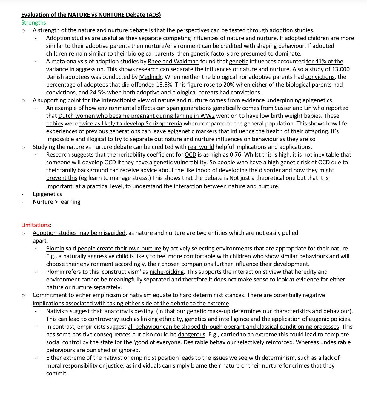 A* AQA A Level Psychology Issues and Debates Revision Notes - Etsy