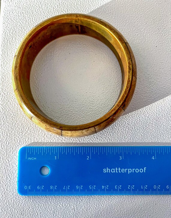 Rustic brass tone bangle bracelet - image 2