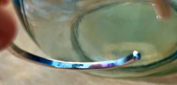 Etched sterling silver stacking cuff bracelet - image 5