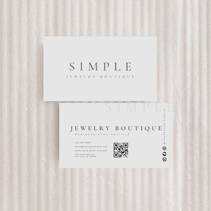 Modelo de cartão de visita elegante QR Code | Cartão de visita para impressão DIY | Branding empresarial | Cartão de visita minimalista Canva Luxury Business Card