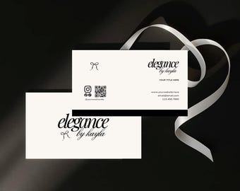 Elegant Business Card Template QR Code | DIY Printable Business Card | Clean & Elegant Design For Modern Brands | Instant Download