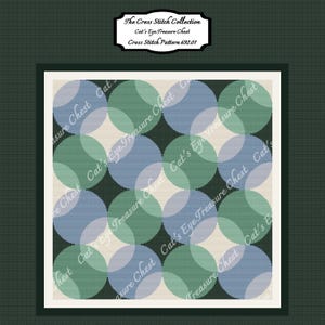 Modern Geometric Cross Stitch Pattern, Retro Cross Stitch, Minimalist Mid-Century Modern Abstract Pattern, Art Deco, Chic Aesthetic 692.01