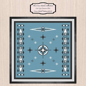 Retro kruissteekpatroon 602.05. Kruissteek uit het midden van de eeuw, kruissteek voor moderne kunst, kruissteek in art-decostijl, de kruissteekcollectie.