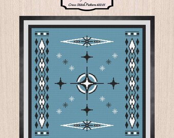Retro Cross Stitch Pattern 602.05. Mid-Century Cross Stitch, Modern Art Cross Stitch, Art Deco Cross Stitch, The Cross Stitch Collection.