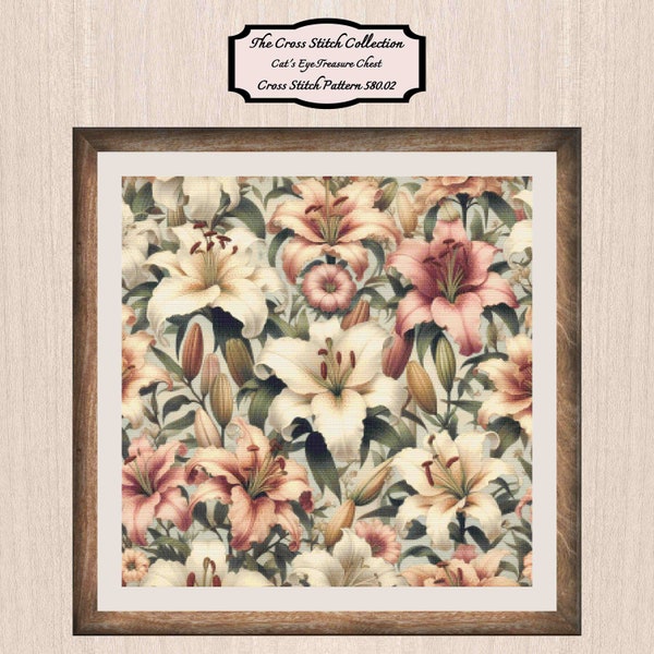 Springtime Cross Stitch Pattern, Floral Cross Stitch, Flower Cross Stitch, Spring Cross Stitch, Vintage. The Cross Stitch Collection 580.02