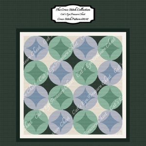 Modern Geometric Cross Stitch Pattern, Retro Cross Stitch, Minimalist Mid-Century Modern Abstract Pattern, Art Deco, Chic Aesthetic 692.02