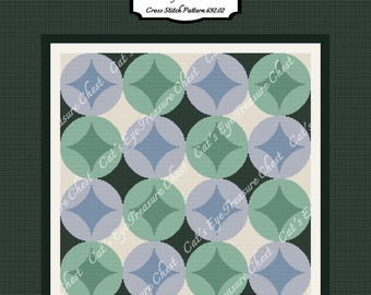 Modern Geometric Cross Stitch Pattern, Retro Cross Stitch, Minimalist Mid-Century Modern Abstract Pattern, Art Deco, Chic Aesthetic 692.02