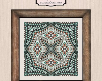 Southwest Cross Stitch Pattern 002.02. Cross Stitch, Modern Art Cross Stitch, Art Deco Cross Stitch, Embroidery. The Cross Stitch Collection