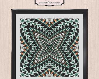Southwest Cross Stitch Pattern 002.07. Cross Stitch, Modern Art Cross Stitch, Art Deco Cross Stitch, Embroidery. The Cross Stitch Collection