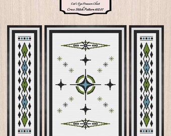 Retro Cross Stitch Pattern 602.07. Mid-Century Cross Stitch, Modern Art Cross Stitch, Art Deco Cross Stitch, The Cross Stitch Collection.