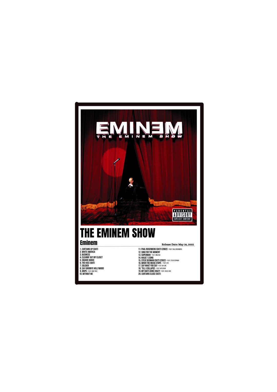 Eminem / the Eminem Show Poster Eminem Poster the Eminem Show Etsy
