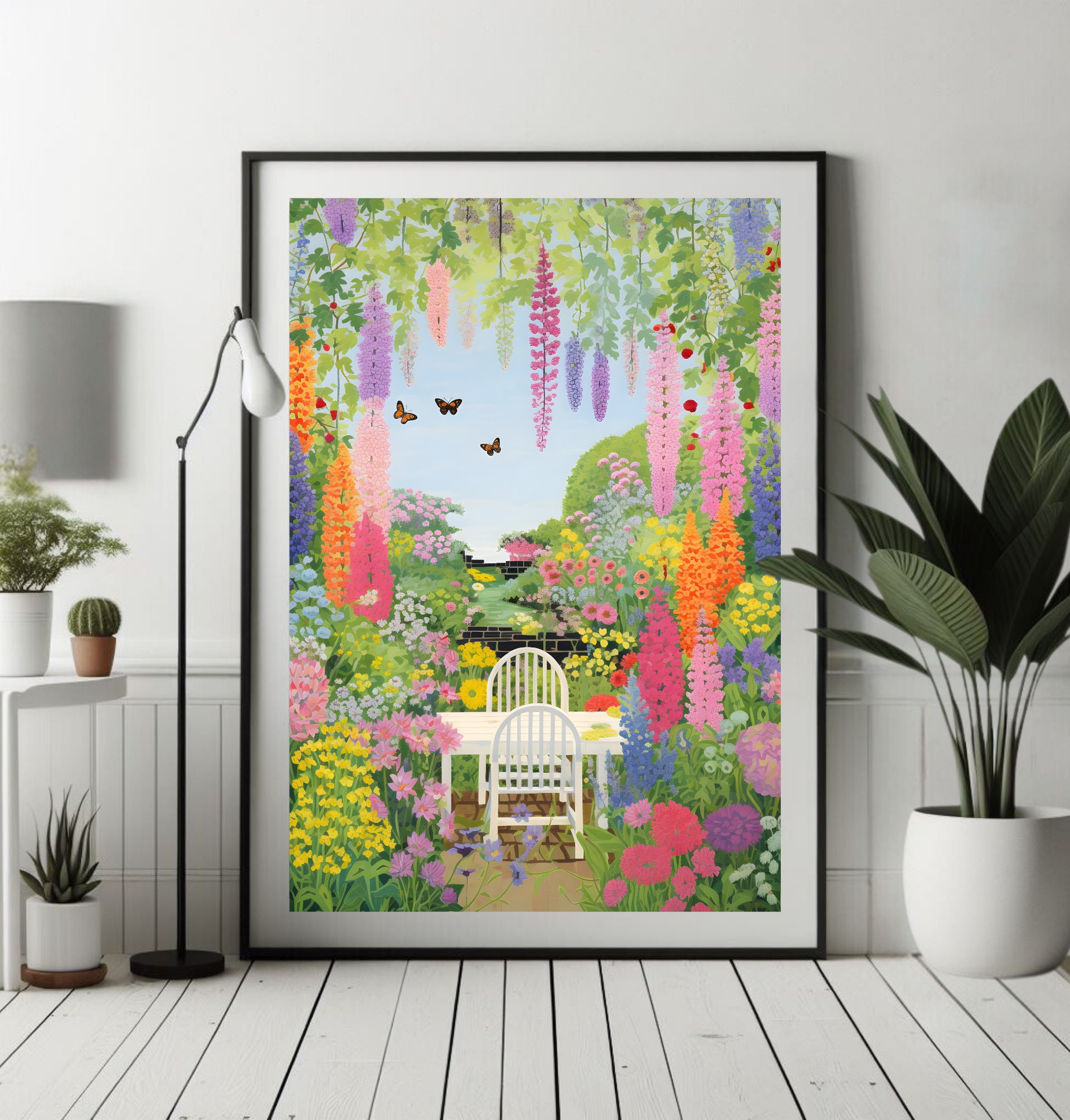 Spring Garden Painting Garden Print Floral Botanical Wall Art Cottage ...