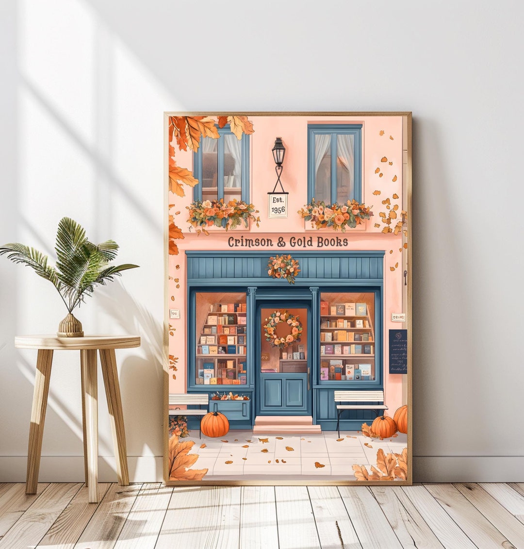 Fall Bookstore Signs Autumn Bookstore Print Fall Bookshop Print Autumn Reading Art Print ...