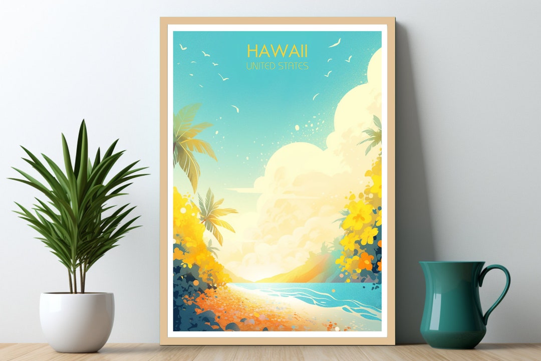 Hawaii Travel Print Oahu Hawaii Poster Oahu Print Hawaii Print Wedding