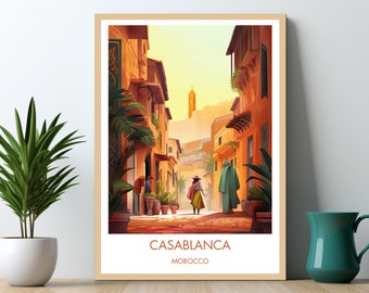 Casablanca Marocco Acquerello Poster di viaggio Best Seller Tendenza Casablanca Marocco Poster Marocco Stampa Marocco Poster Marocco Stampa Casablanca