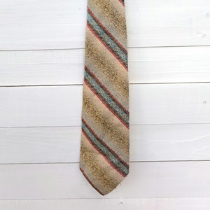 Vintage Striped Woven Wide Necktie Tie Multicolored