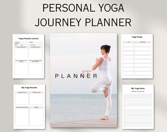Personal Yoga and Meditation Planner, Yoga Practice Journal, Meditataion Tracker, Daily and Monthly Planner, Digital Download Yoga Journal