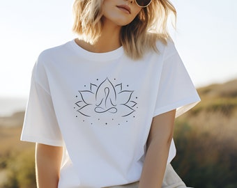 Meditation & Lotus Blume für POD, Lotus Meditation SVG, Design für T-Shirt, Meditation svg, Ruhe SVG, Girl Power, motivierend svg