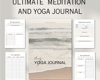 Ultimate Yoga and Meditation Planner, Yoga Practice Journal, Meditataion Tracker, Daily and Monthly Planner, Digital Download Yoga Journal