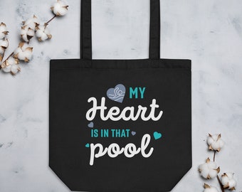 Swim Mom, Swim Dad, Heart in Pool Eco Tote Bag