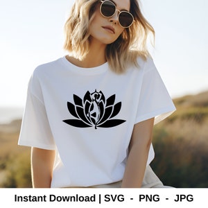 Meditation Svg for POD, Lotus Meditation SVG, Yoga Pose Svg, Nature svg, Meditation svg, Women Empowerment SVG, Girl Power, Motivational svg