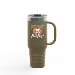 Bad Boys Detroit 40oz Tumbler | Stanley Style Retro Basketball Mug image 4