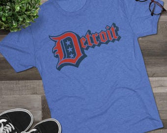 Detroit 4th of July Tri-Blend Tee, Patriotic Unisex Crew Shirt, Holiday Celebration T-Shirt, City Pride Tee, Festive July 4th Apparel