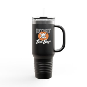 Bad Boys Detroit 40oz Tumbler | Stanley Style Retro Basketball Mug image 3