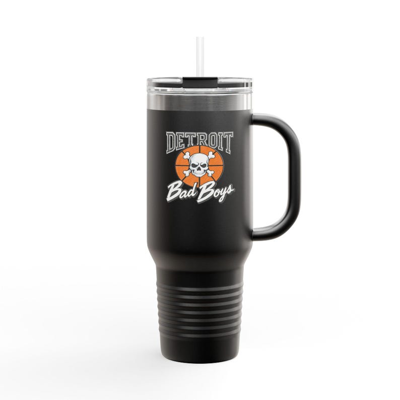 Bad Boys Detroit 40oz Tumbler | Stanley Style Retro Basketball Mug image 3