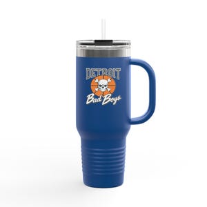 Bad Boys Detroit 40oz Tumbler | Stanley Style Retro Basketball Mug image 7