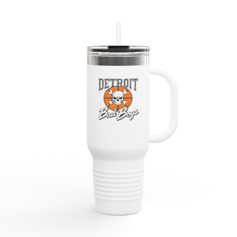 Bad Boys Detroit 40oz Tumbler | Stanley Style Retro Basketball Mug image 1