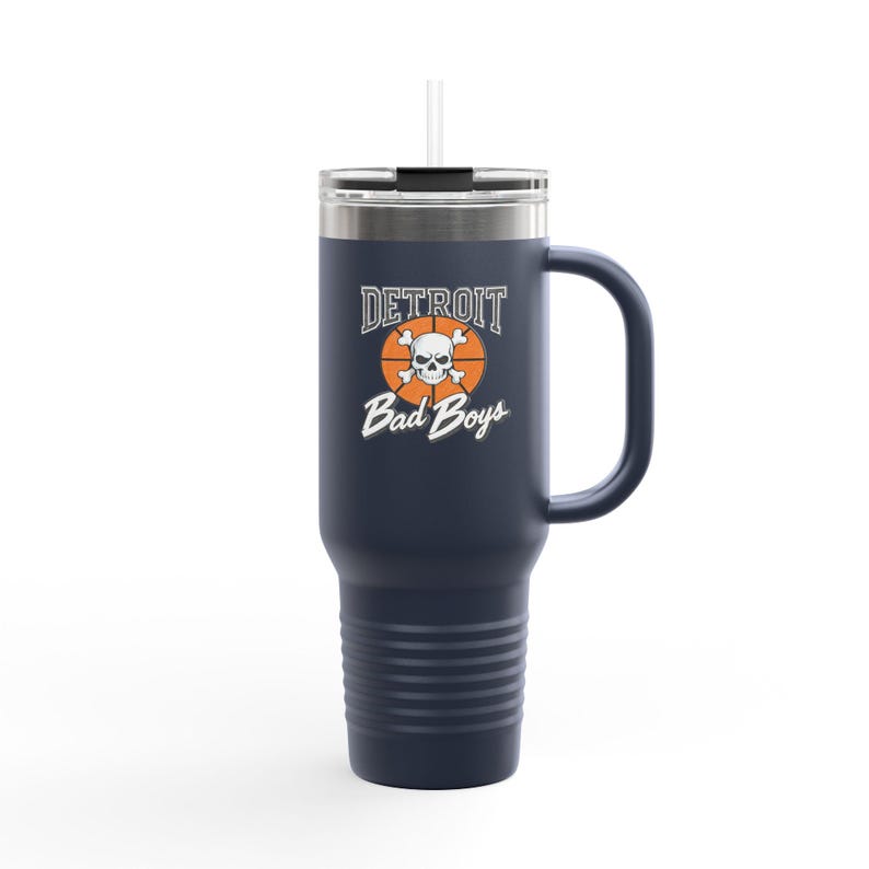 Bad Boys Detroit 40oz Tumbler | Stanley Style Retro Basketball Mug image 8