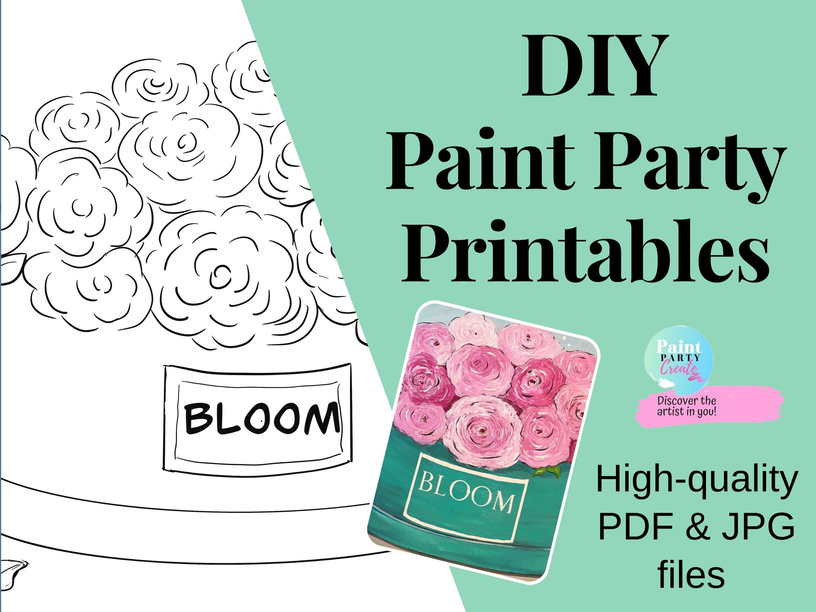 Paint Party Printable Download, DIY Paint Party Sketch, Traceable ...
