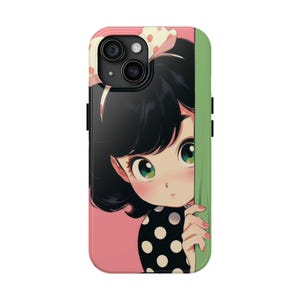 Bonita funda resistente con dibujos animados, accesorio tecnológico kawaii, regalo para ella, funda moderna para móvil, protección encantadora para el teléfono.