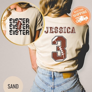 Custom Football Sister Shirt, Little Kid Sister Football, Big Brother Football Shirt, Toddler Girl Football Sibling Tee, Football Sis Shirt