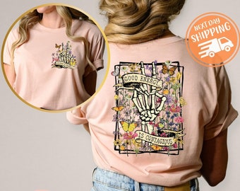 Good Energy Skeleton Hand T-Shirt, Inspirational Graphic Tee