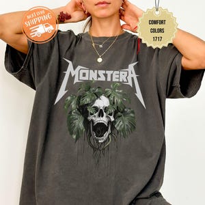 Komfort Farben Monstera Schädel Shirt, Lustiges Pflanzen Liebhaber T-Shirt, Gärtner Geschenke
