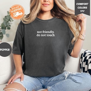 Comfort Colors Not Friendly Do Not Touch T-shirt, Sarcastic Shirt, Funny Humor Shirt, Adult Humor Shirt, Funny Trendy Shirt, Sarcasm Shirt