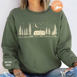 Camping Life Sweatshirt, Retro Camper Under Stars Sweatshirt, Camping Hoodie, Camping Lover Gift, Adventure Hoodie, Camper Gift