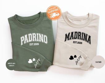 Personalized Godparent Sweatshirt, Custom Madrina Padrino Crewneck , Godparent Proposal Gift